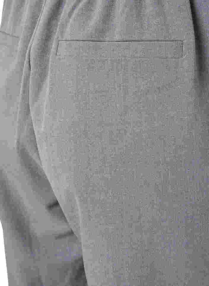 Grijs gemêleerde broek met elastiek in de taille, Medium Grey Melange, Packshot image number 3