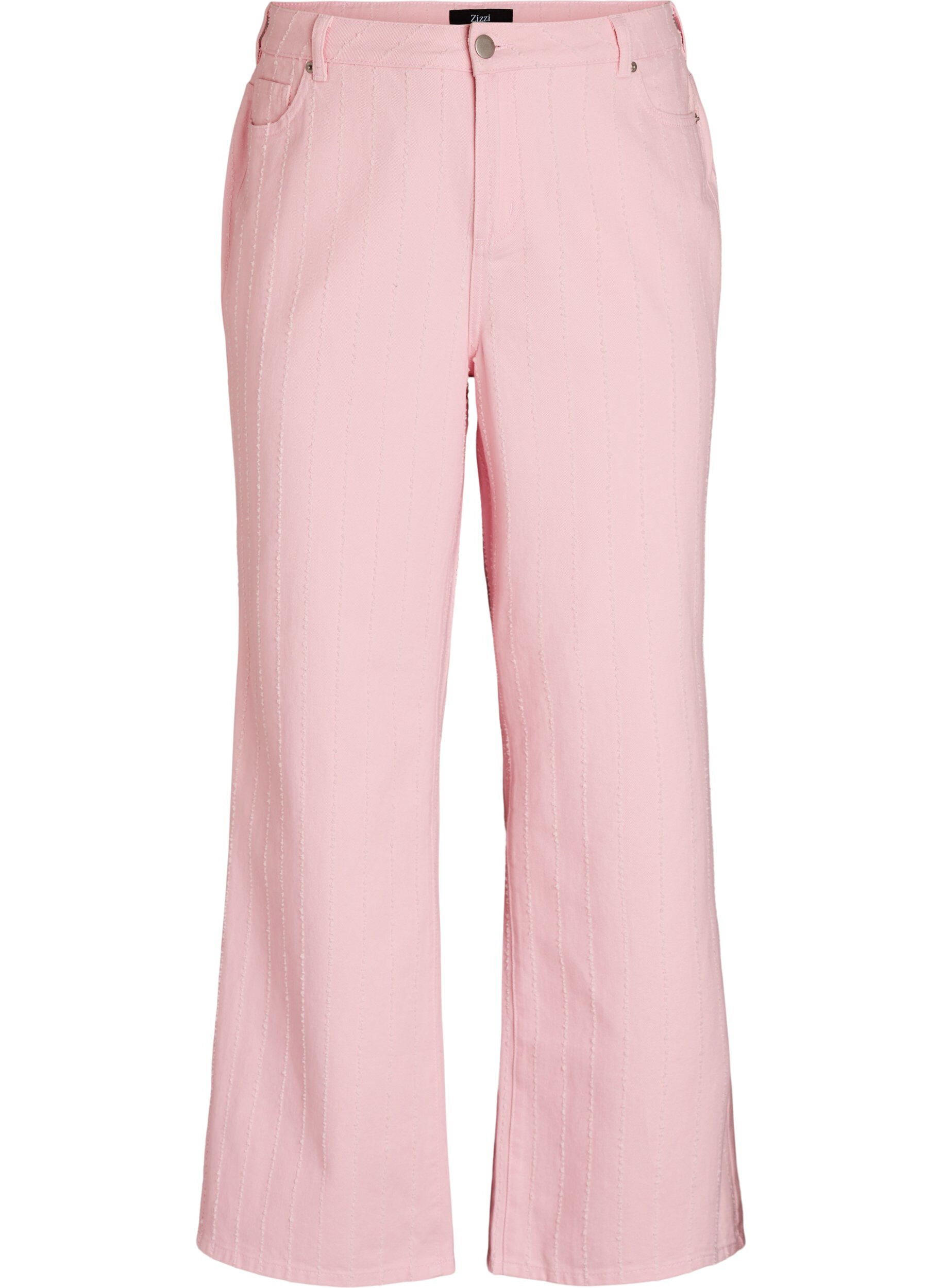 Zizzi Myra jeans in gekleurd denim met wide fit en een gestructureerd patroon, Rood, Packshot image number 0