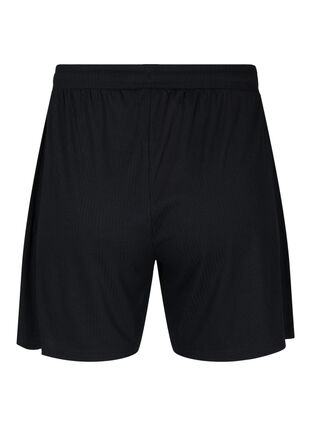 Shorts met ribstof en zakken, Black, Packshot image number 1