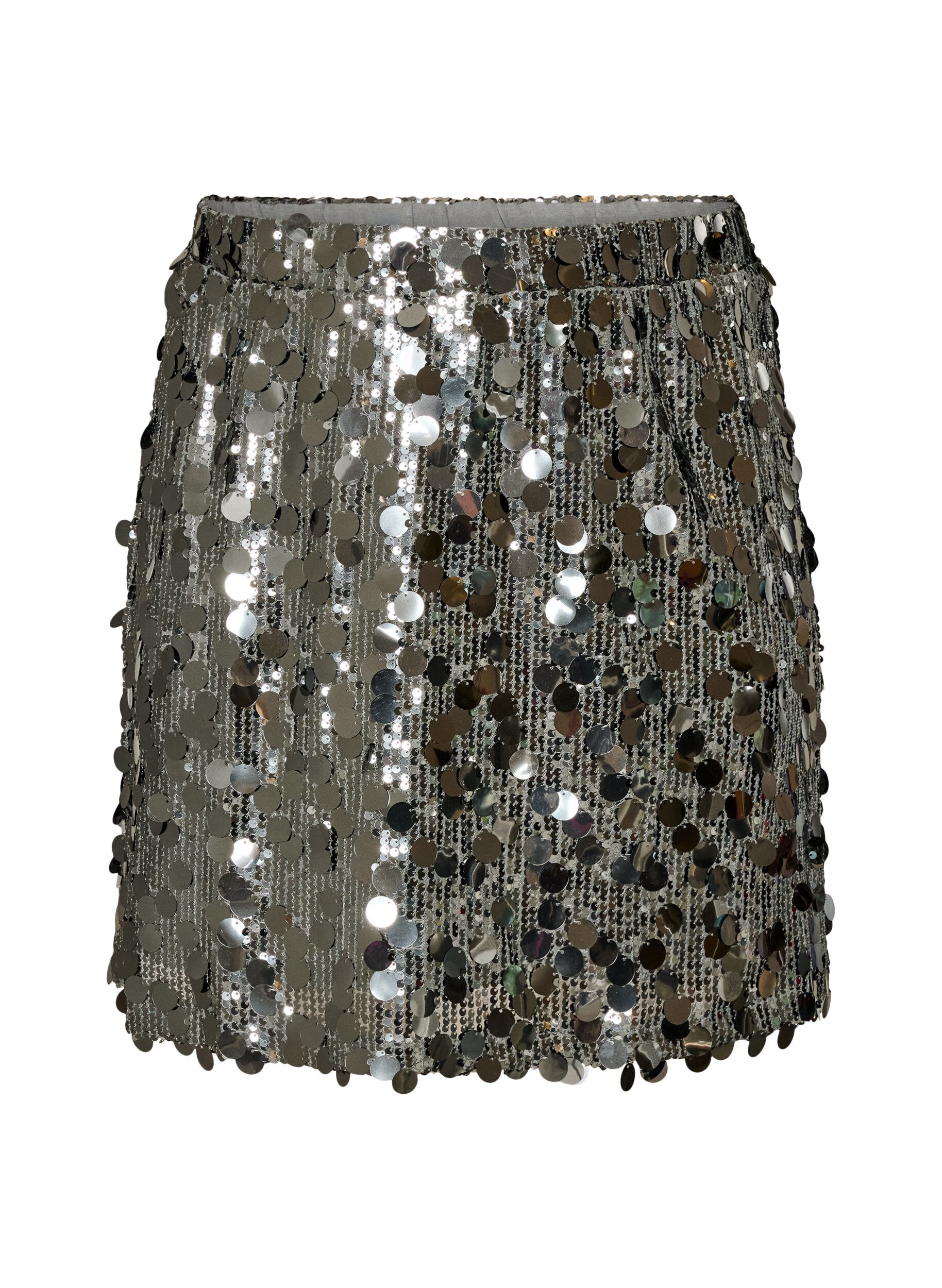 Korte paillettenrok met elastische tailleband