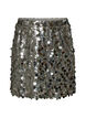 Korte paillettenrok met elastische tailleband, Grijs, Packshot image number 0