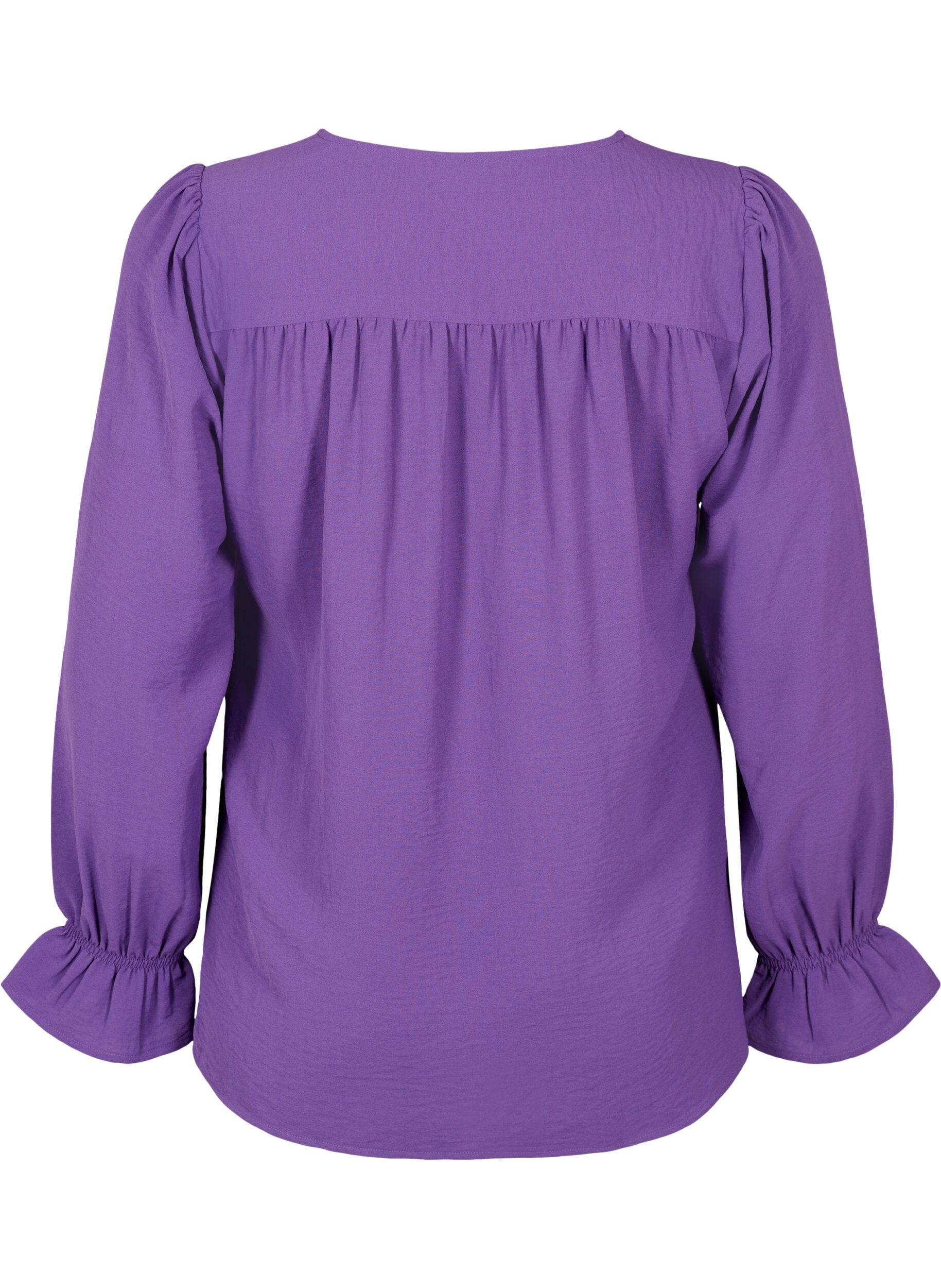 Zizzi V-hals blouse met lange mouw, Pansy, Packshot image number 1
