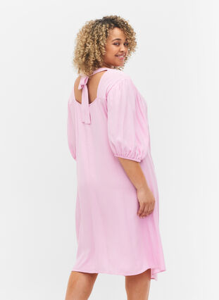 Viscose jurk met rugdetail, Mauve Mist, Model image number 1