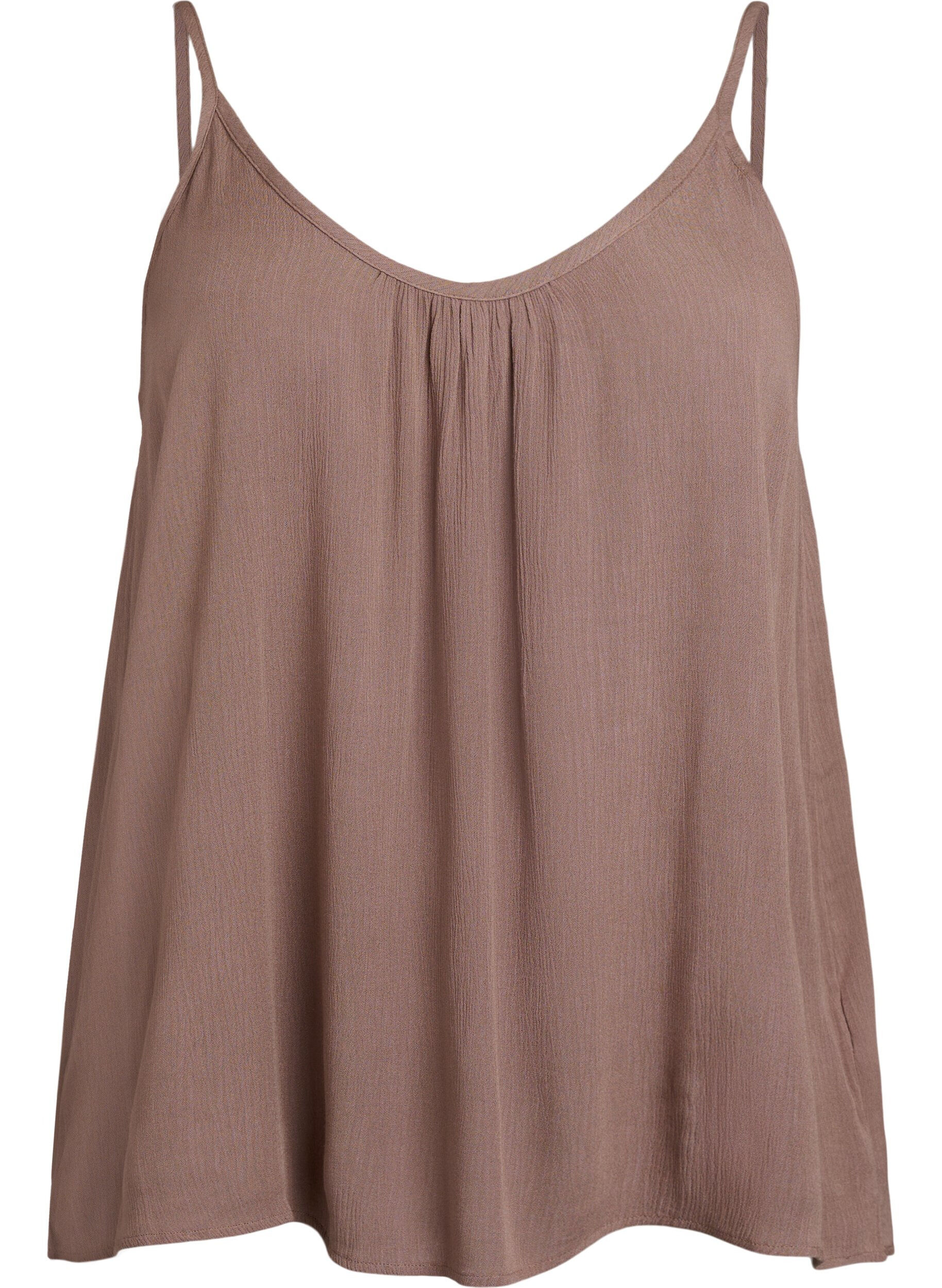 ZizziStrap top in viscose, Bruin, Packshot image number 0