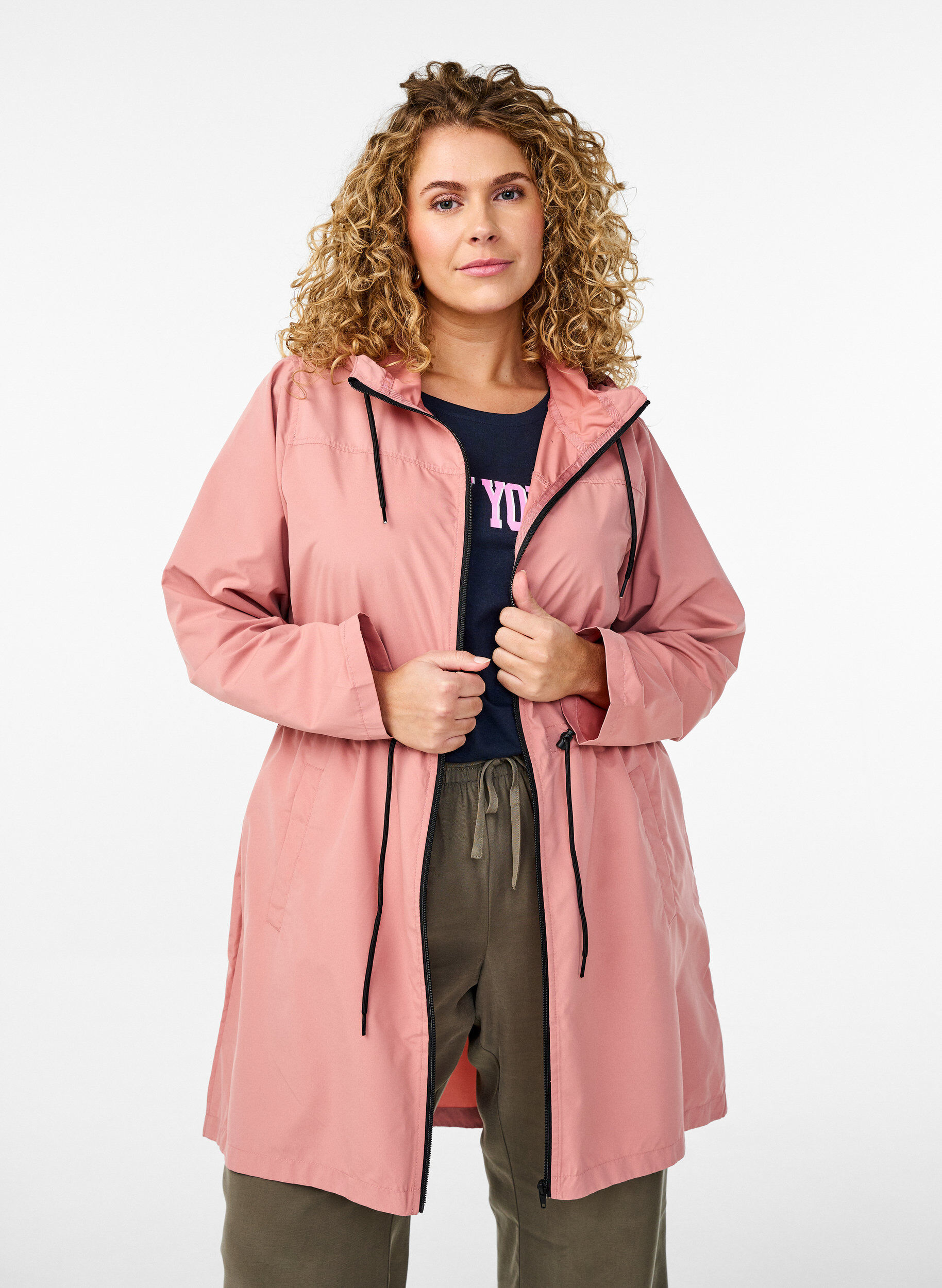 FLASH - Waterafstotende parka met capuchon, Roze, Model