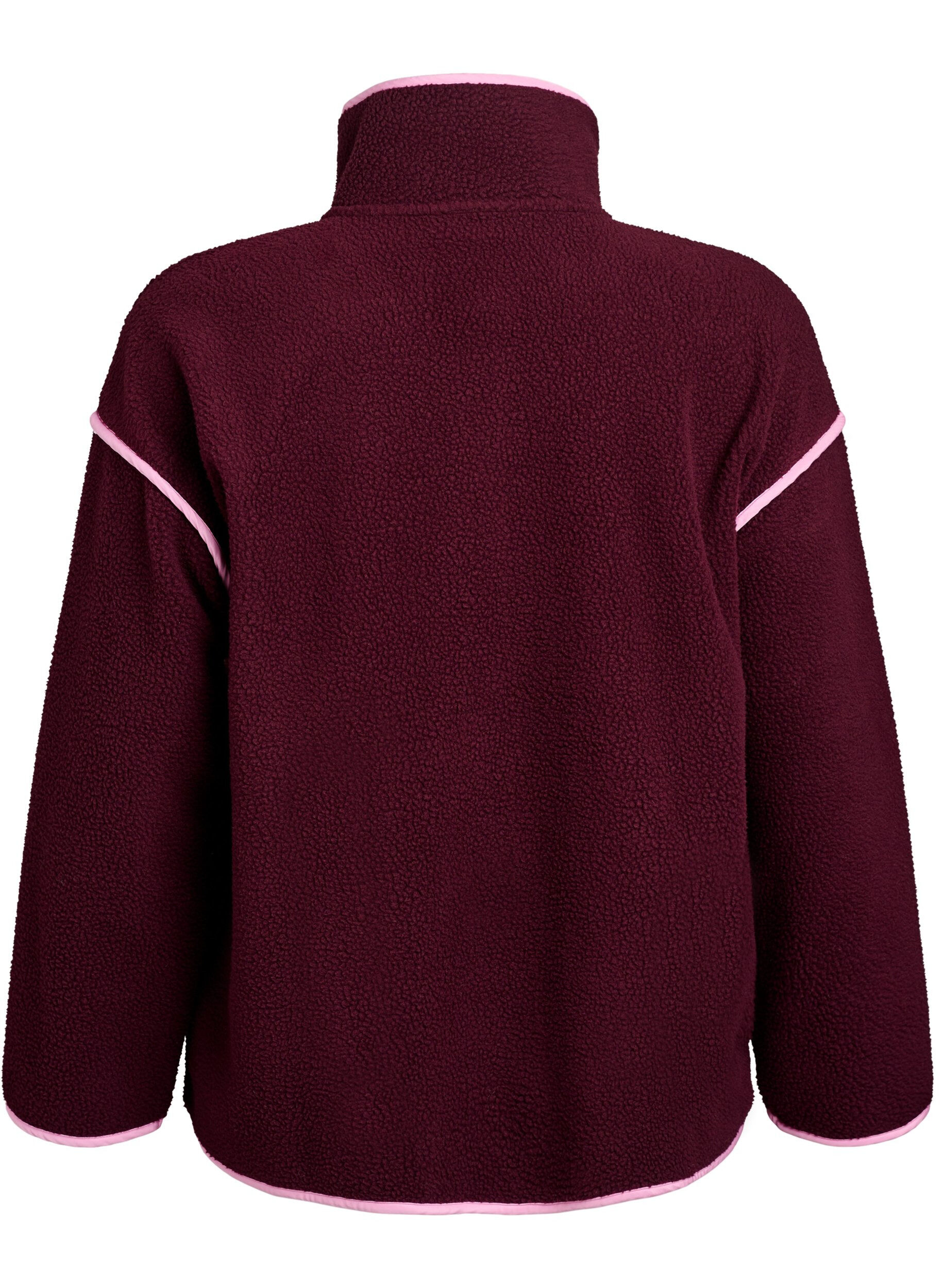 Zizzi Teddy-jack met contrastdetails, Rood, Packshot image number 1