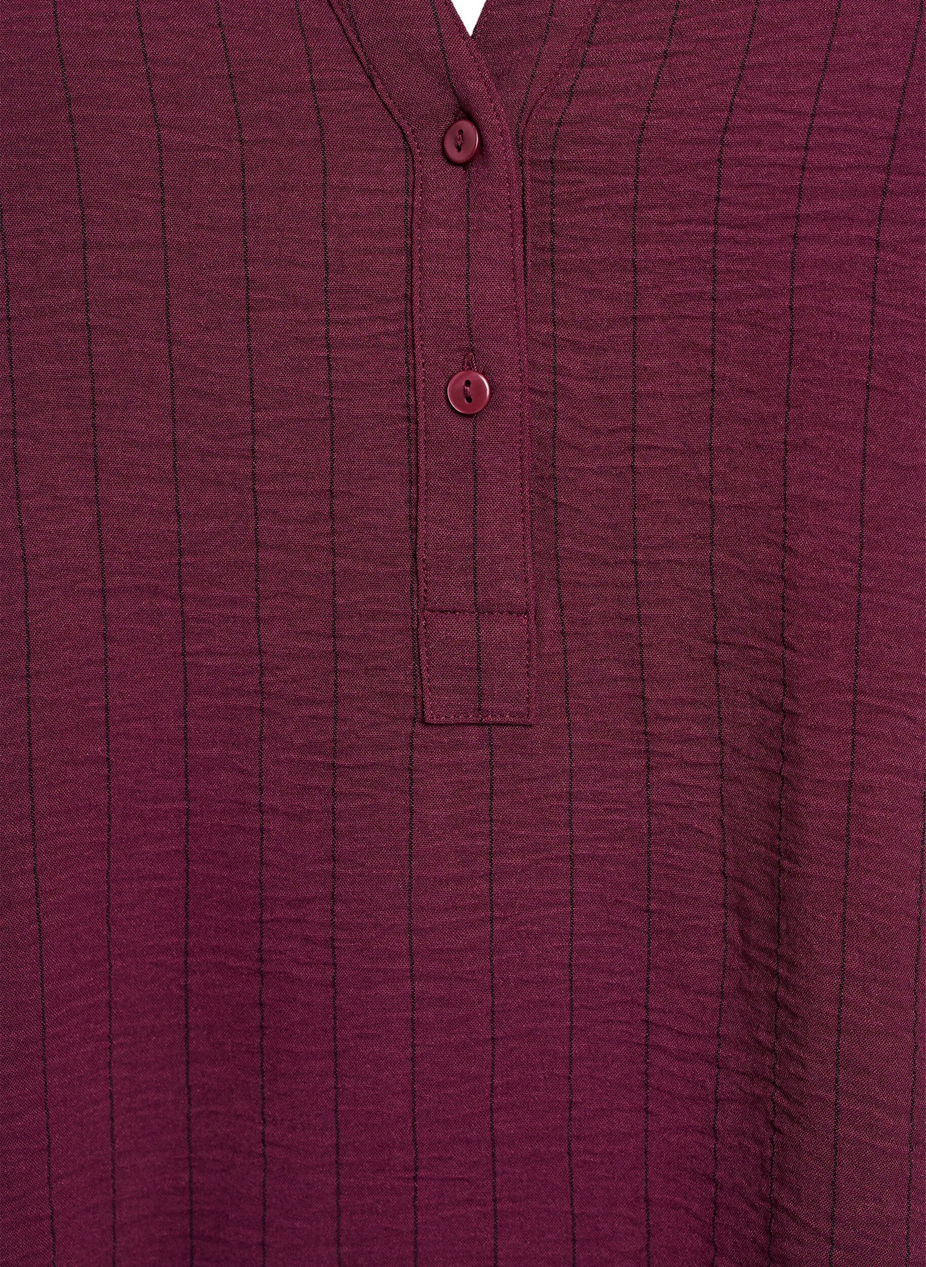 Zizzi Streepjes overhemdblouse, Rood, Packshot image number 2