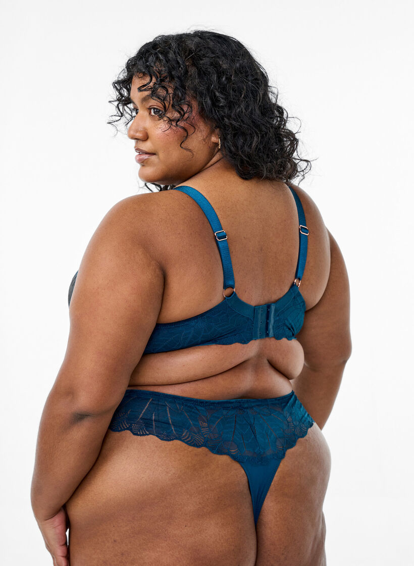 Kanten beha met gevormde cups, Blauw, Model image number 2