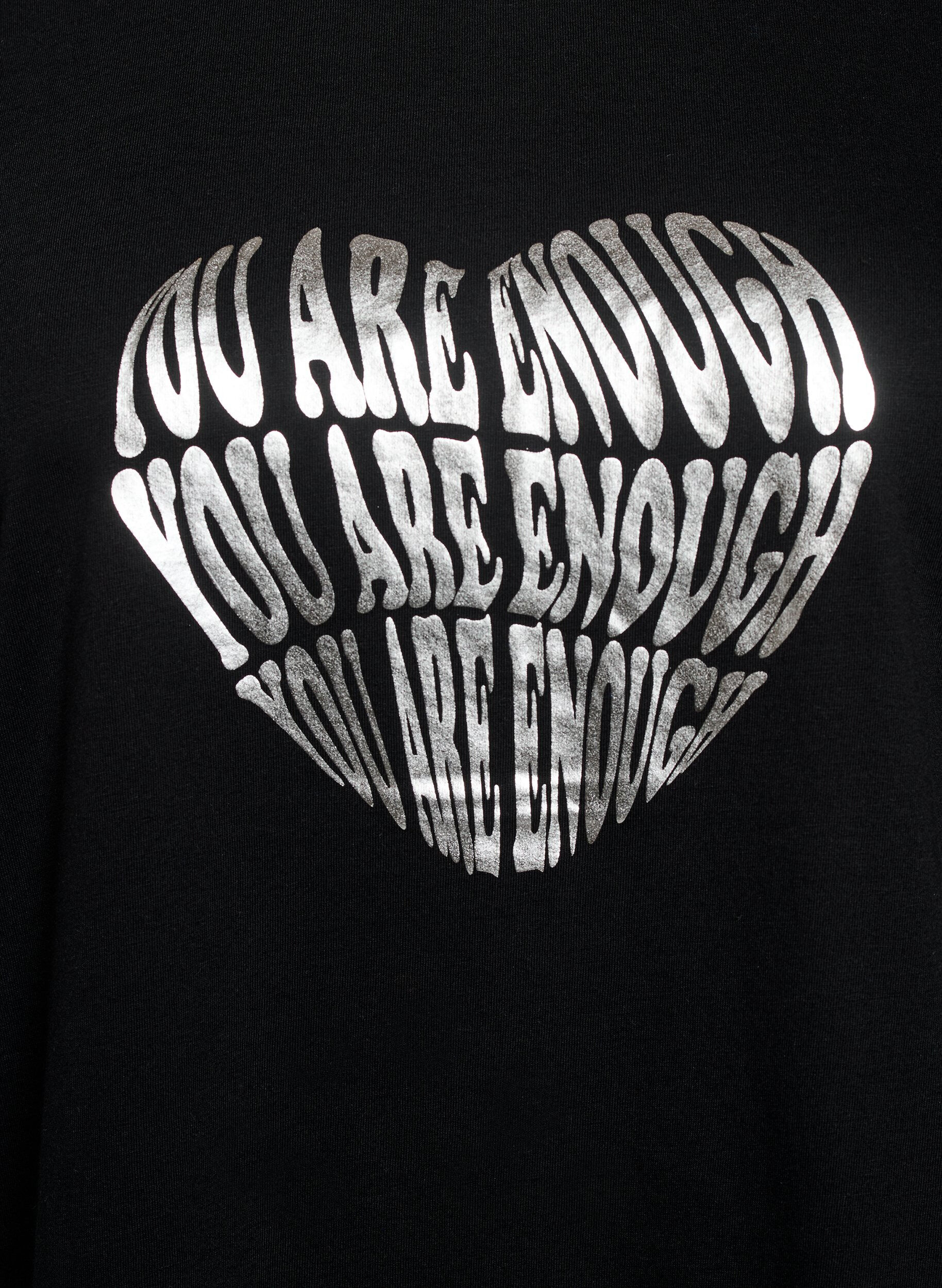 Zizzi T-shirt met print, Zwart, Packshot image number 2