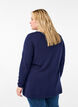 Gebreide blouse gemaakt van katoen en viscose., Blauw, Model image number 2