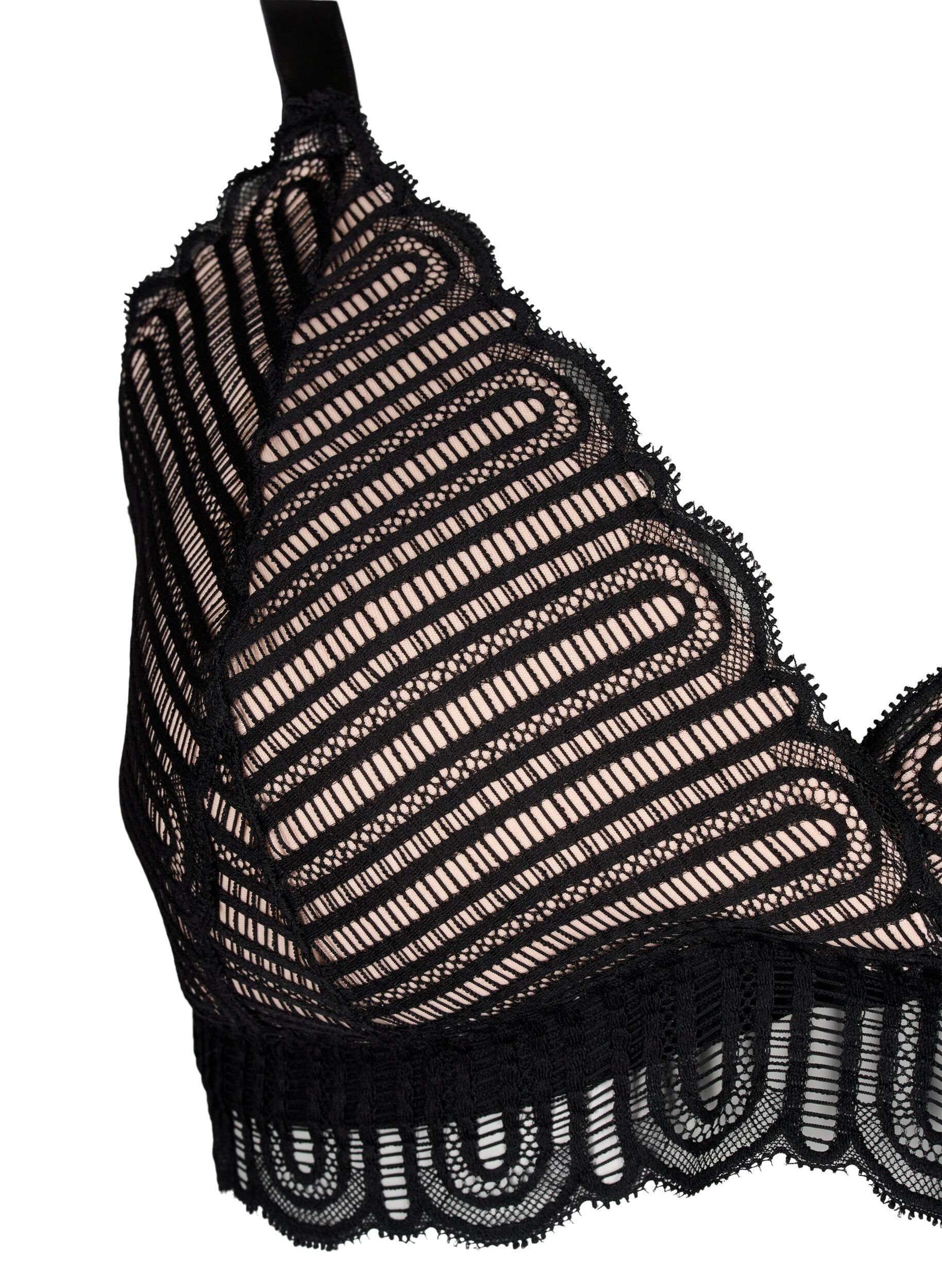 Zizzi Bralette met kant en zachte vulling, Zwart, Packshot image number 2