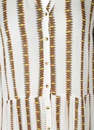 Gestreepte viscose jurk met knoopjes, White Comb, Packshot image number 2