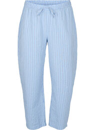 Losse katoenen pyjama broek met strepen, Chambray Blue Stripe