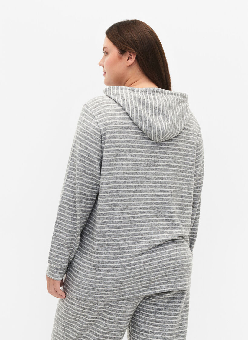 Loszittende hoodie met strepen, DGM Stripe, Model image number 1