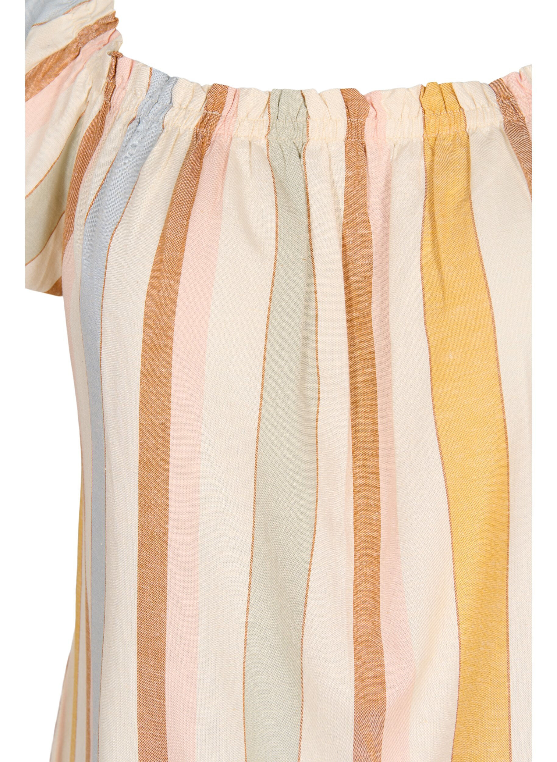 Zizzi Off-shoulder strand tuniek, Striped Jaquard, Packshot image number 2