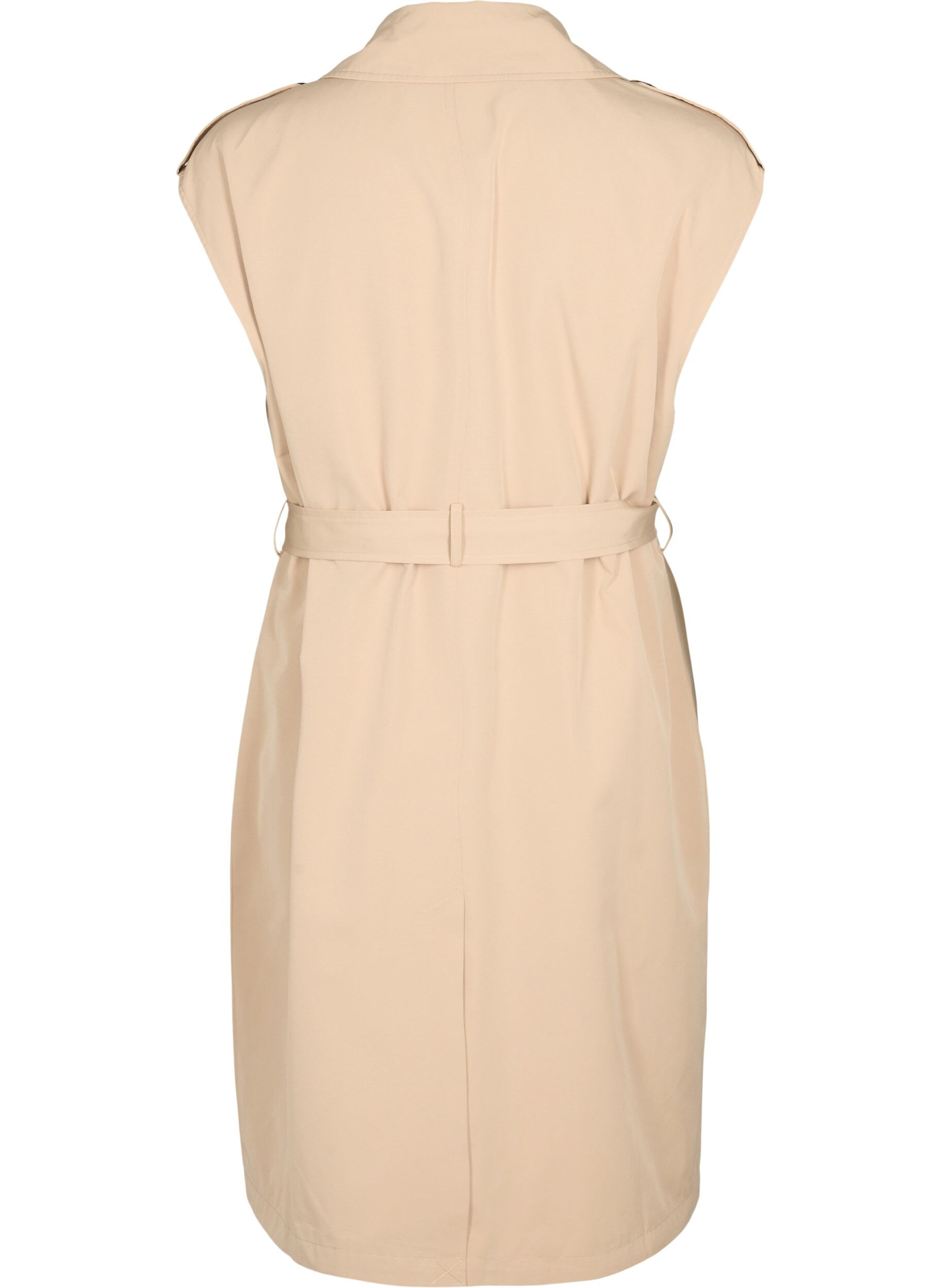 Zizzi Lang vest met riem, Nomad, Packshot image number 1