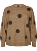 Gebreide blouse met een stippenpatroon, Bruin, Packshot image number 0