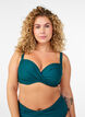 Bikini top met beugel en plooien, Groen, Model image number 0