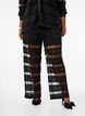 Luchtige broek met kant en doorschijnend mesh, Black, Model image number 2
