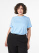 Basic katoenen T-shirt met ronde hals, Blauw, Model image number 0