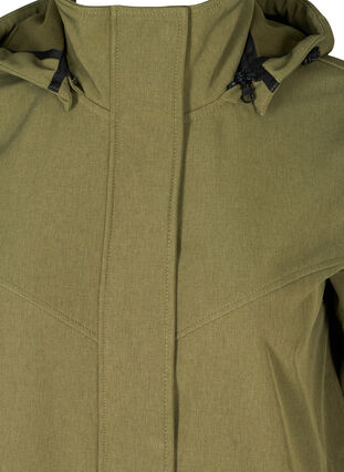 Lange softshell jas met capuchon, Ivy green, Packshot image number 2