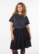 Korte geplooide rok met elastische tailleband, Zwart, Model image number 0