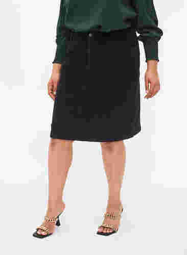 Katoenen rok in fluweel, Black, Model image number 2