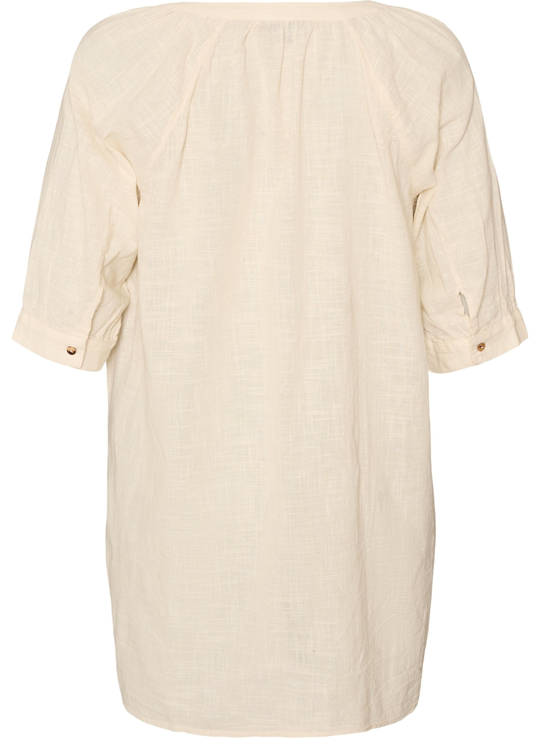 ZizziCotton tunic with V-neck, Vanilla, Packshot image number 1