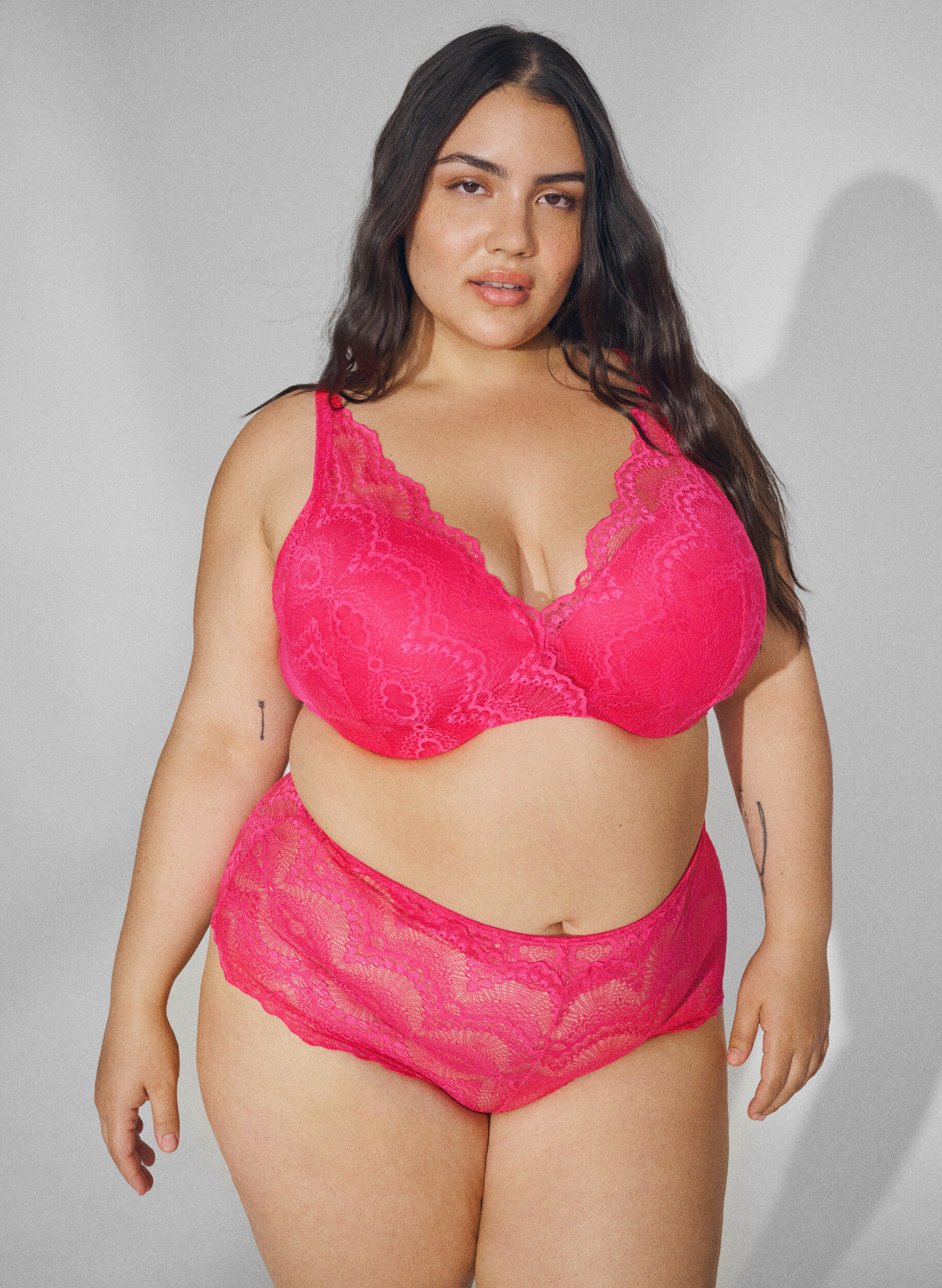 Zizzi 2 pak hipster slipje in kwaliteitskant, Love Potion/Black, Image image number 0