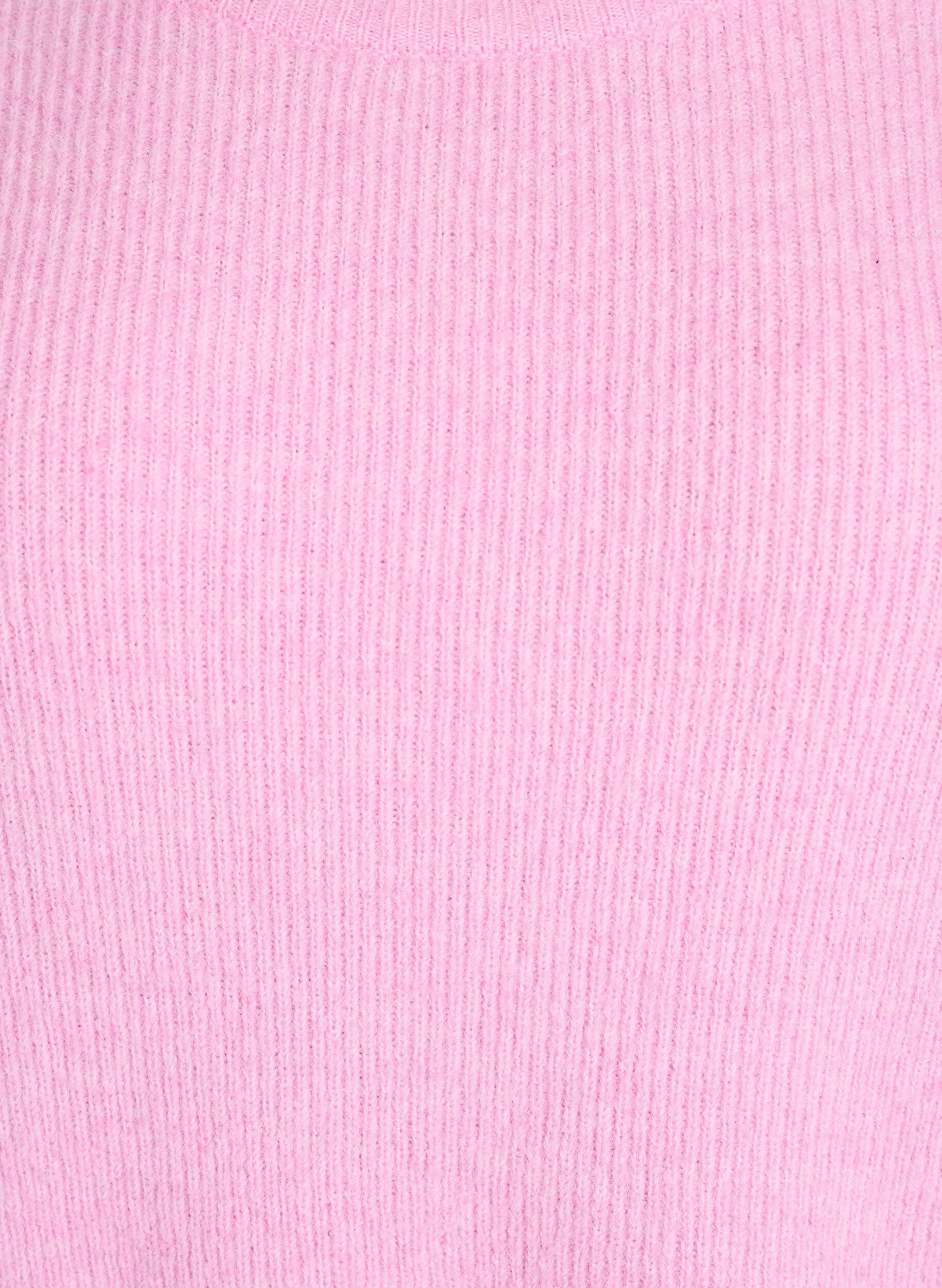 ZizziGem&ecirc;leerde gebreide blouse met ronde hals, Roze, Packshot image number 2