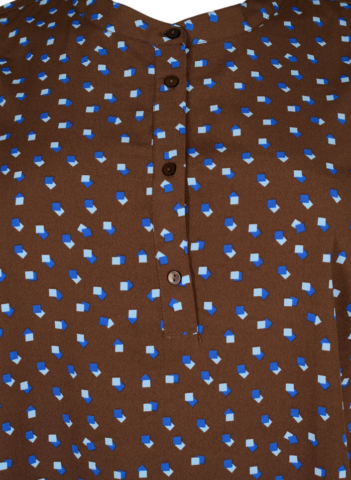 FLASH - Gestippelde tuniek met lange mouwen, Chicory Coffee AOP, Packshot image number 2