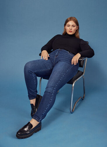 Amy jeans mer hoge taille en stretch technology , Blue denim, Image image number 0