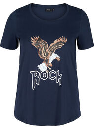 T-shirt met korte mouwen en print, Navy Blazer/Rock