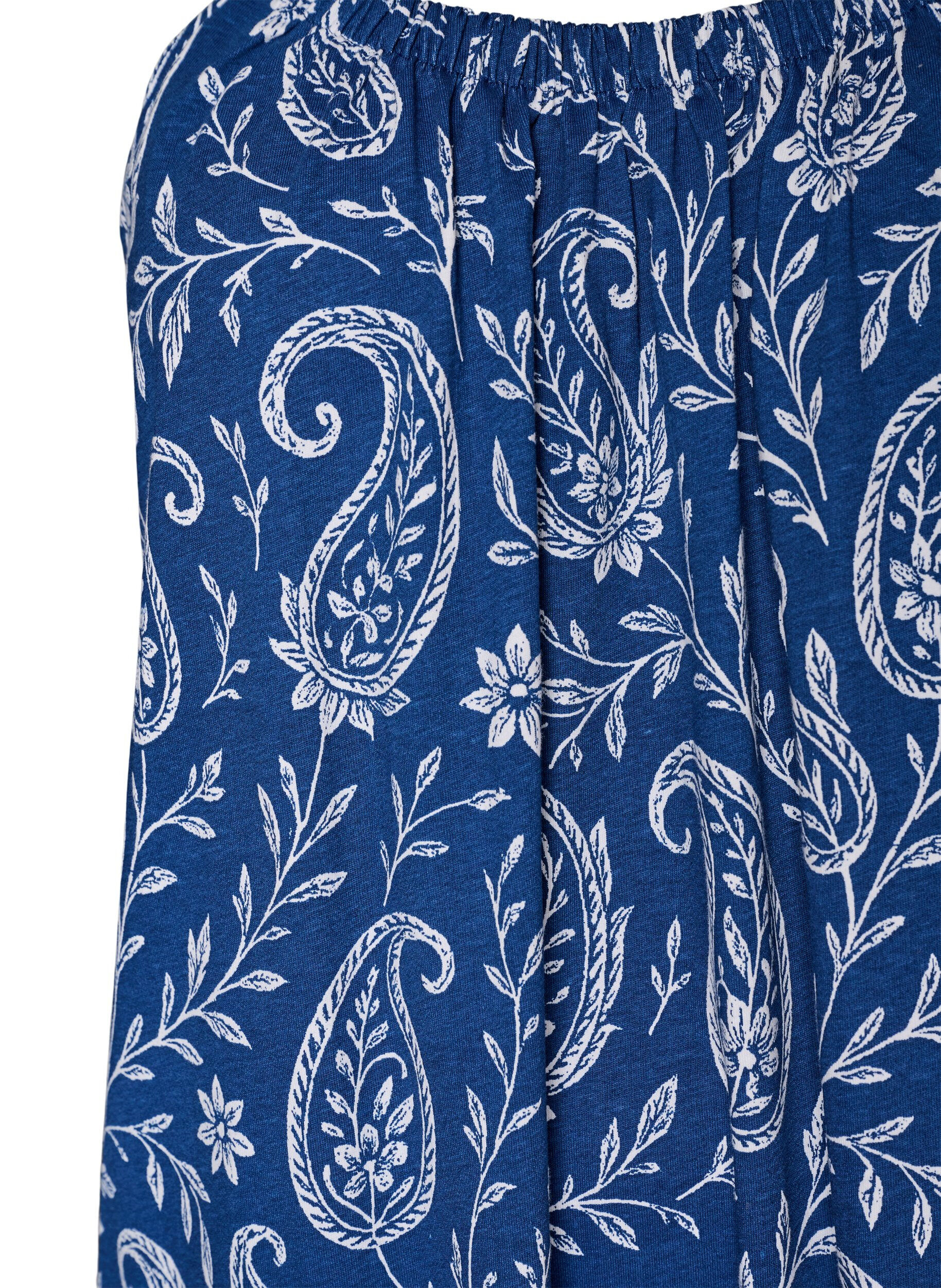 ZizziJurk met middelhoge bandjes van biologisch katoen, Blauw, Packshot image number 2