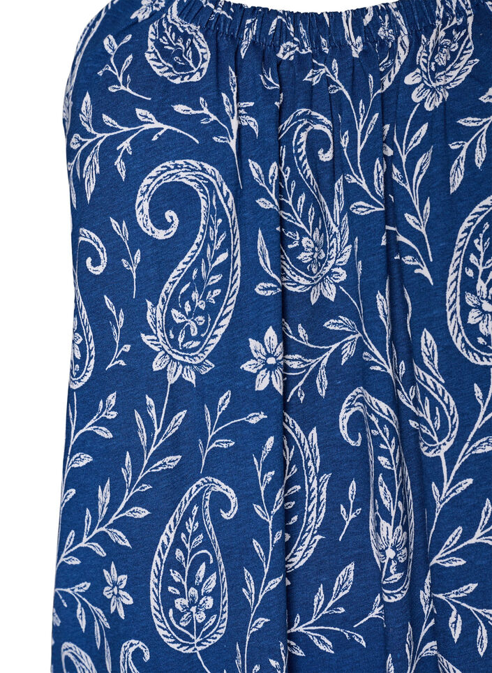 Jurk met middelhoge bandjes van biologisch katoen, Blauw, Packshot image number 2
