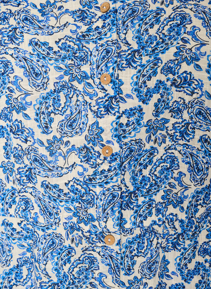 Korte katoenen jurk met bloemenprint, Blauw, Packshot image number 2
