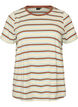 Gestreept T-shirt van biologisch katoen, Bruin, Packshot image number 0