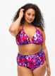 Bikinibroekje met print en hoge taille, Roze, Model image number 0
