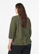 Blouse met textuur en 3/4 mouwen, Groen, Model image number 2