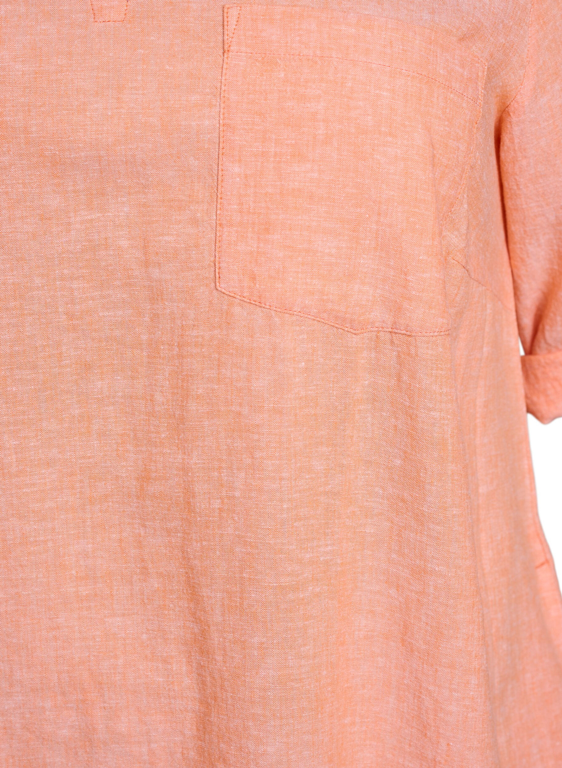 ZizziTuniek van linnen en viscose met A-vorm, Oranje, Packshot image number 2