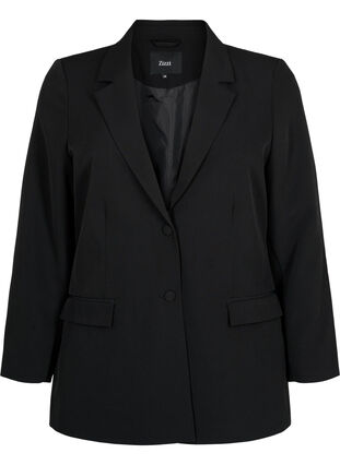 Klassieke blazer met knoopsluiting, Black, Packshot image number 0