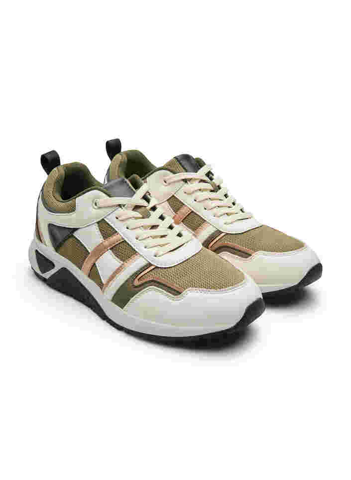 Sneakers met wijde pasvorm, Army Green/Rose Gold, Packshot image number 2