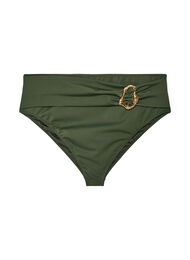 High-waisted Tai bikinislip met gouden detail, Groen