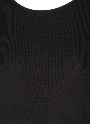 Gebreide blouse met asymmetrische onderkant, Black, Packshot image number 2