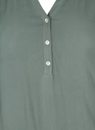Viscose tuniek met v-hals en knoopjes, Balsam Green, Packshot image number 2