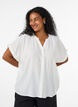 Viscose blouse met knoopjes en textuur, Vanille, Model image number 0