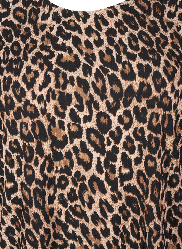 Blouse met lange mouwen en luipaardprint, Bruin, Packshot image number 2