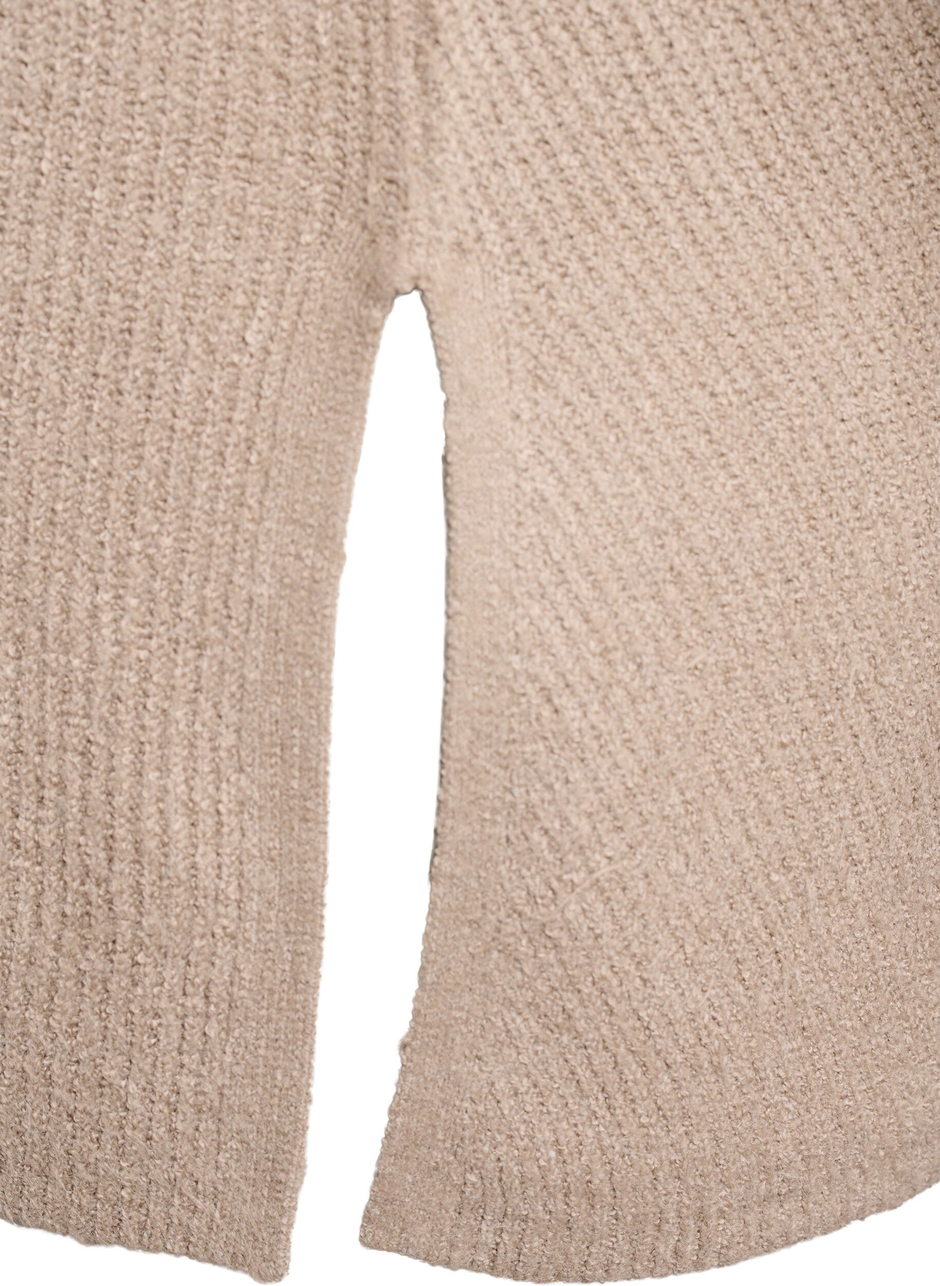 ZizziGebreide trui met diagonale structuur en raglanmouwen, Beige, Packshot image number 3