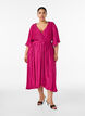 Geplooide midi-jurk met vleermuismouwen, Roze, Model image number 0