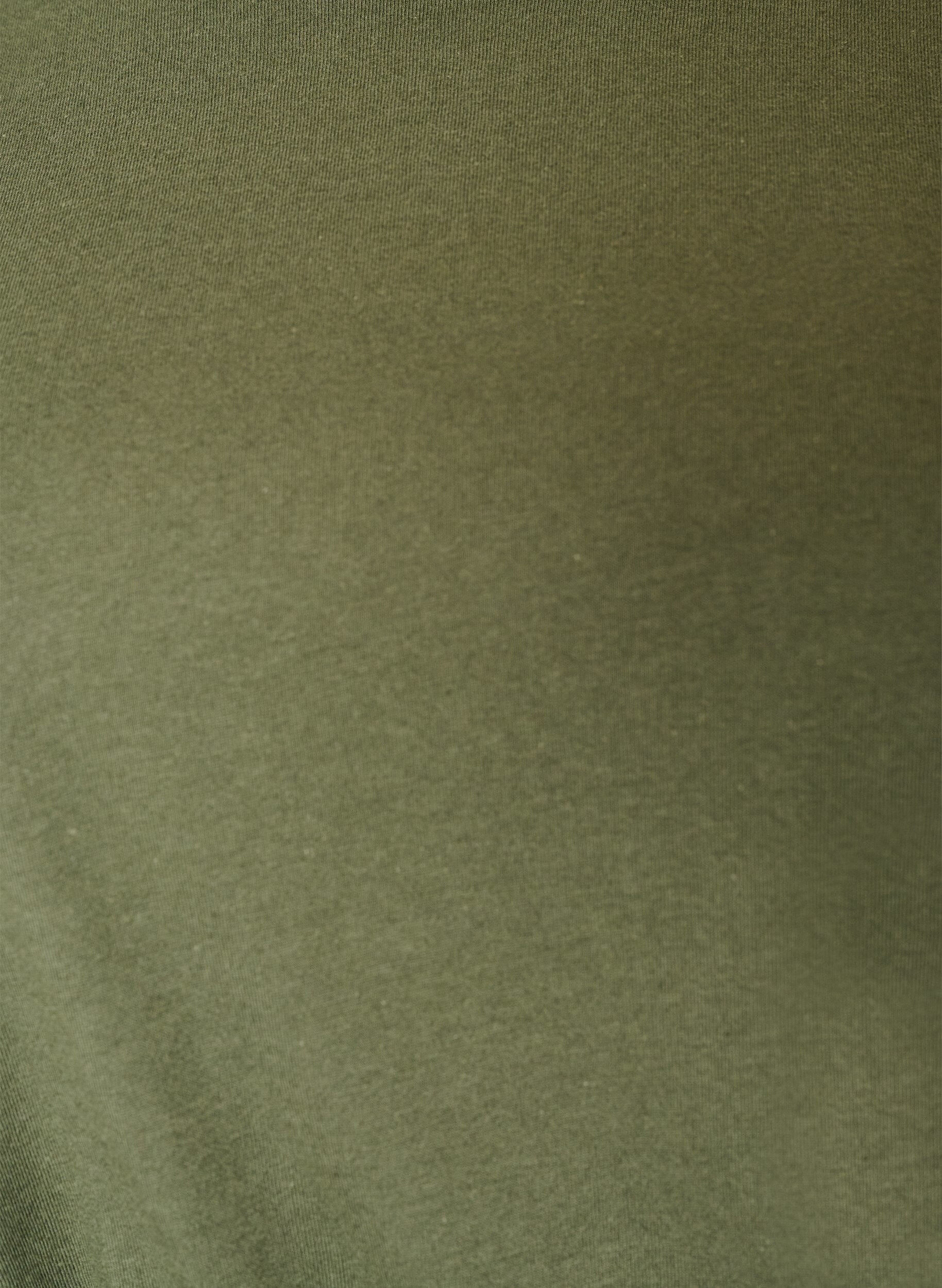 ZizziKatoenen jurk met broderie anglaise mouwen en een strik in de taille, Groen, Packshot image number 2